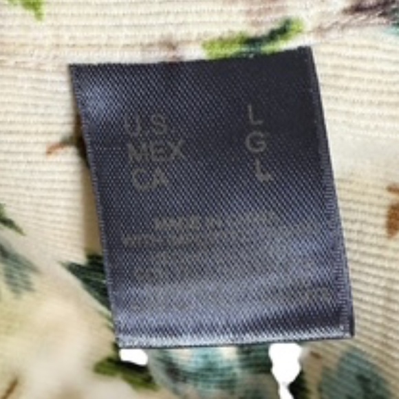 NWOT Liz Claiborne Long Sleeve Floral Button Down Corduroy Mini-Tucks Front Sz L - Picture 8 of 8